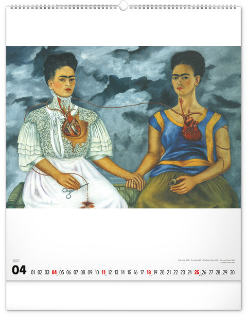 Wall calendar Frida Kahlo 2027, 48 x 56 cm