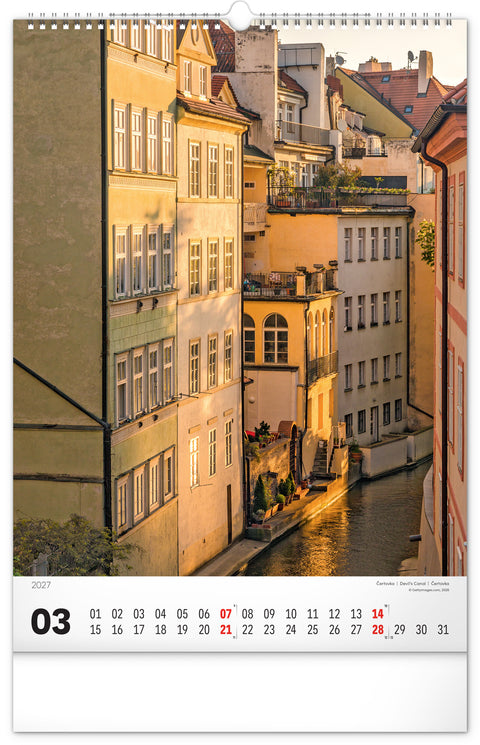 Wall calendar Prague 2027, 33 x 46 cm