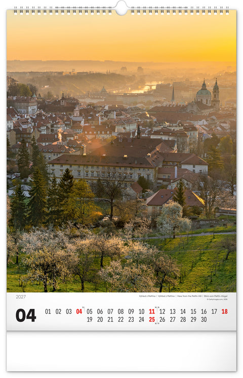 Wall calendar Prague 2027, 33 x 46 cm