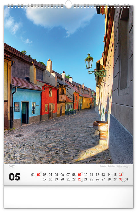 Wall calendar Prague 2027, 33 x 46 cm