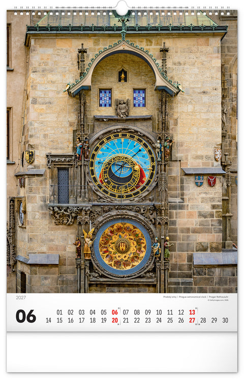 Wall calendar Prague 2027, 33 x 46 cm