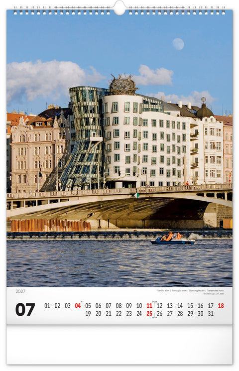 Wall calendar Prague 2027, 33 x 46 cm