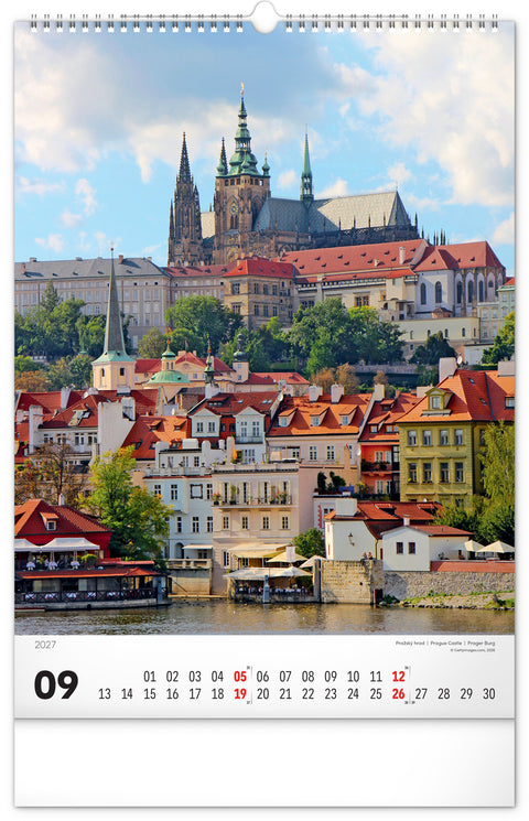 Wall calendar Prague 2027, 33 x 46 cm