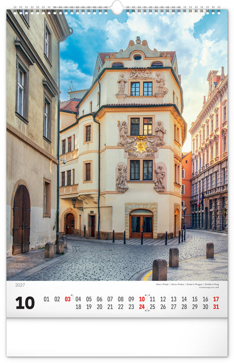 Wall calendar Prague 2027, 33 x 46 cm