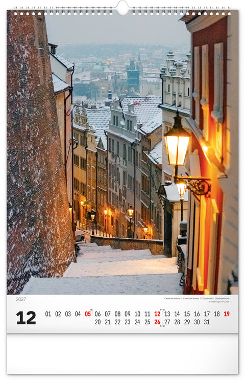 Wall calendar Prague 2027, 33 x 46 cm