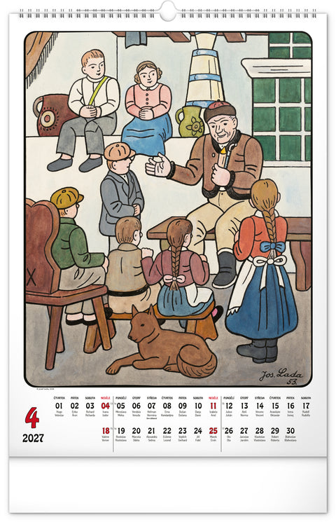 Wall calendar Josef Lada 2027, 33 x 46 cm