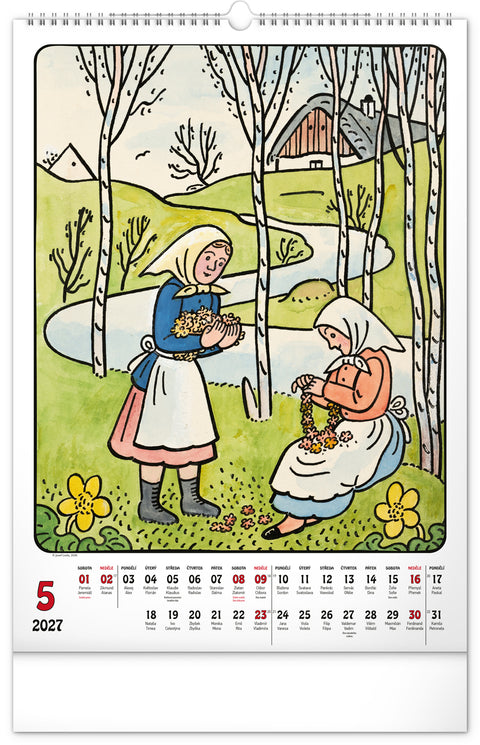 Wall calendar Josef Lada 2027, 33 x 46 cm