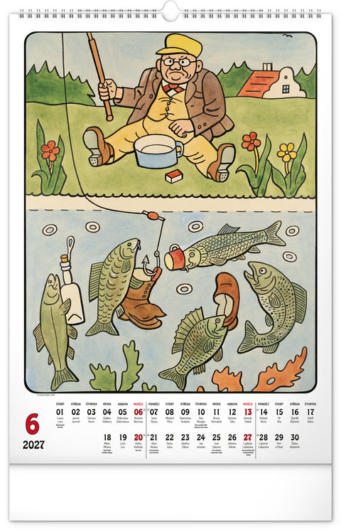 Wall calendar Josef Lada 2027, 33 x 46 cm