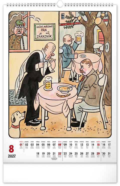 Wall calendar Josef Lada 2027, 33 x 46 cm
