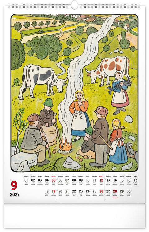 Wall calendar Josef Lada 2027, 33 x 46 cm