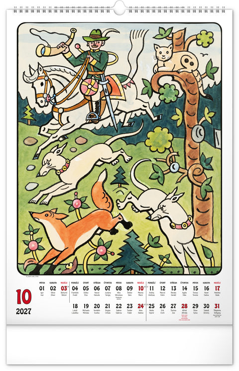 Wall calendar Josef Lada 2027, 33 x 46 cm