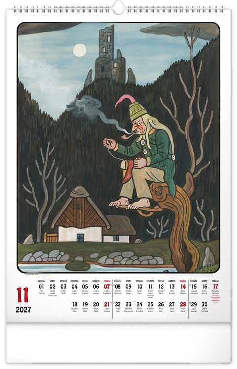 Wall calendar Josef Lada 2027, 33 x 46 cm