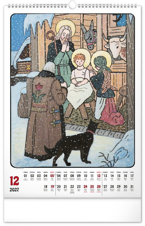 Wall calendar Josef Lada 2027, 33 x 46 cm
