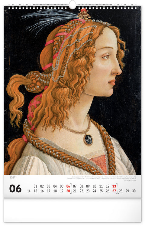Wall calendar Renaissance 2027, 33 x 46 cm