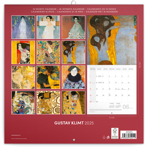 Wall planner Gustav Klimt 2025, 30 x 30 cm