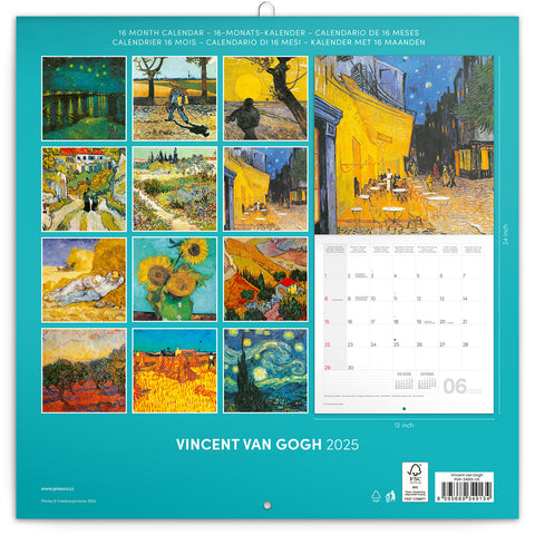 Wall planner Vincent van Gogh 2025, 30 x 30 cm
