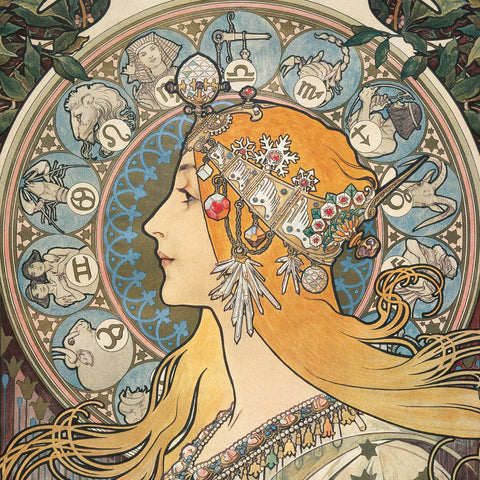 Wall planner Alfons Mucha 2025, 30 x 30 cm