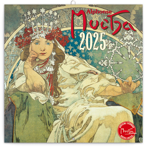 Wall planner Alfons Mucha 2025, 30 x 30 cm