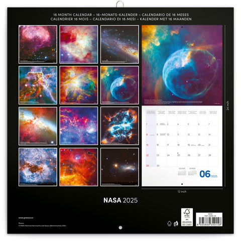 Wall planner NASA 2025, 30 x 30 cm