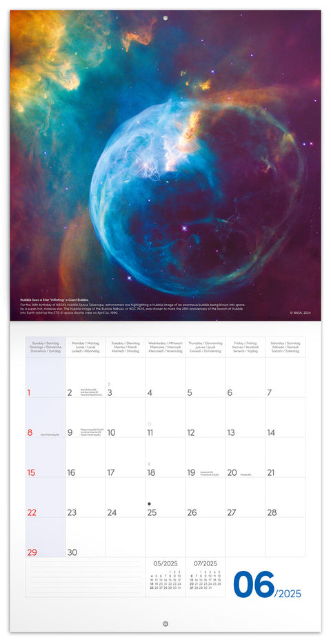 Wall planner NASA 2025, 30 x 30 cm