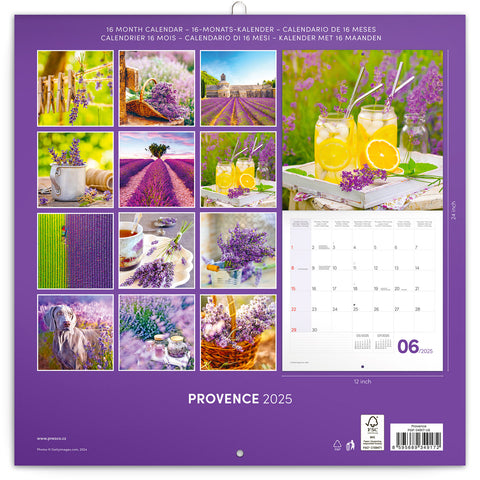 Wall planner Provence 2025, 30 x 30 cm