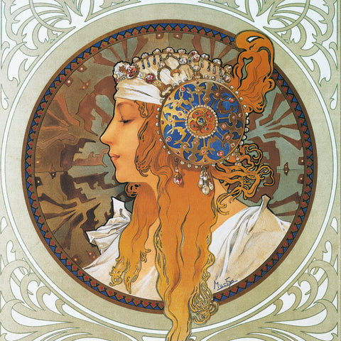 Grid calendar Alphonse Mucha 2026, 30 x 30 cm