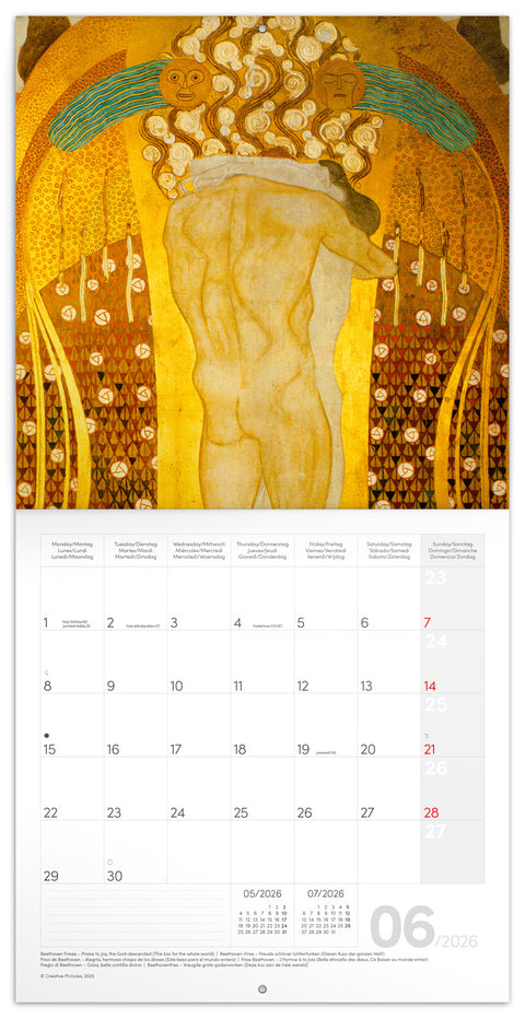 Grid calendar Gustav Klimt 2026, 30 x 30 cm