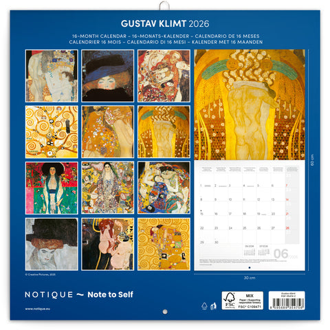 Grid calendar Gustav Klimt 2026, 30 x 30 cm