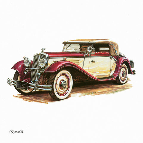 Grid calendar Classic Cars – Václav Zapadlík 2026, 30 x 30 cm
