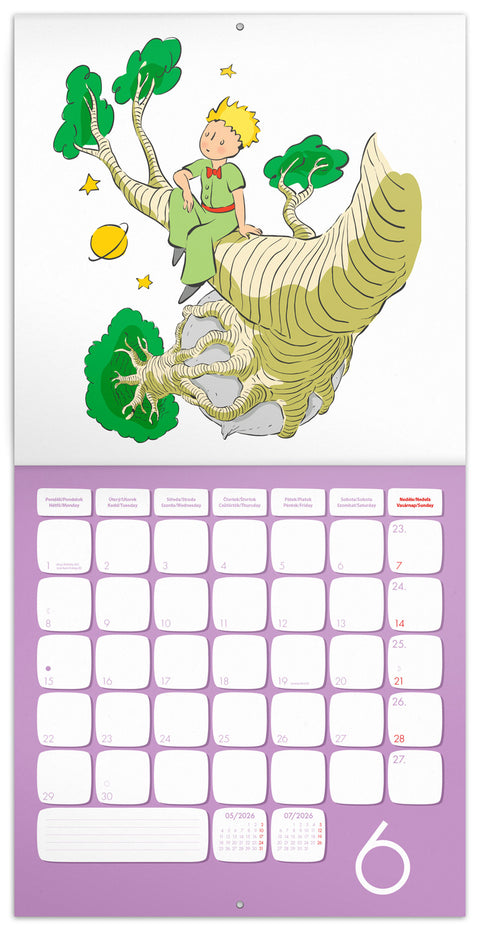 Grid calendar Le Petit Prince 2026, 30 x 30 cm