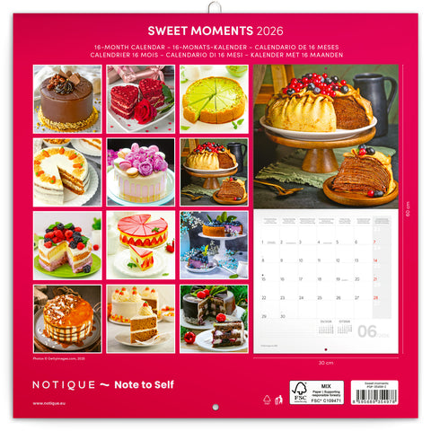 Grid calendar Sweet Moments 2026, 30 x 30 cm