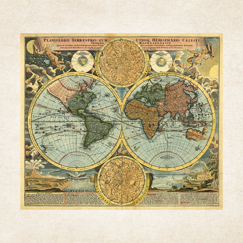 Grid calendar Antique Maps 2026, 30 x 30 cm