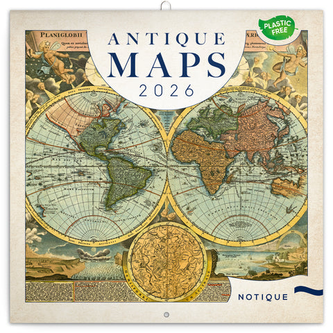 Grid calendar Antique Maps 2026, 30 x 30 cm