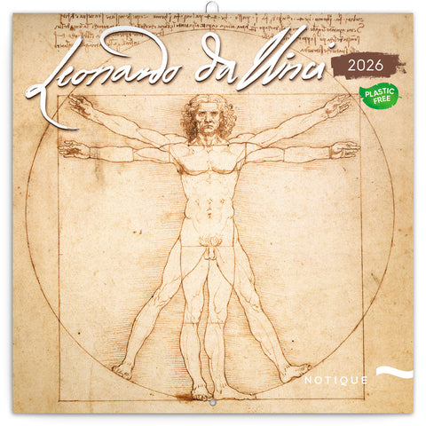 Grid calendar Leonardo da Vinci 2026, 30 x 30 cm