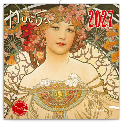 Grid calendar Alphonse Mucha 2027, 30 x 30 cm