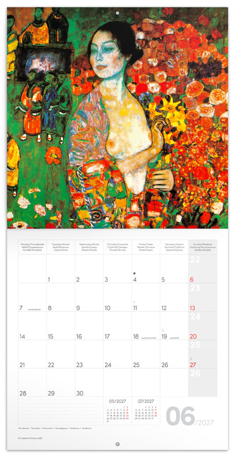Grid calendar Gustav Klimt 2027, 30 x 30 cm