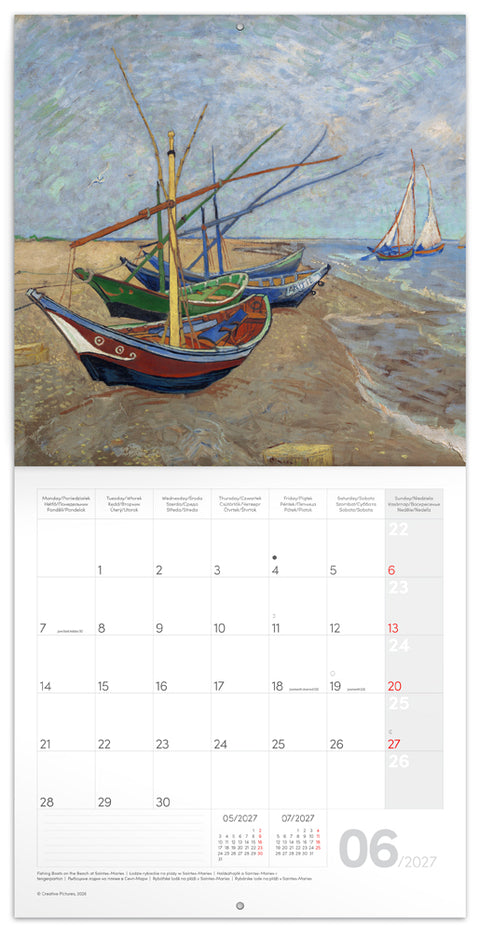 Grid calendar Vincent van Gogh 2027, 30 x 30 cm