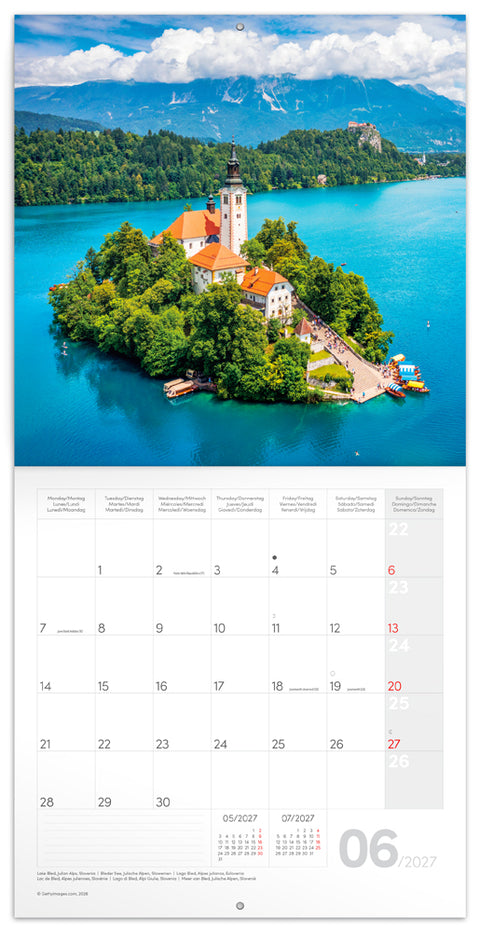 Grid calendar Alps 2027, 30 x 30 cm