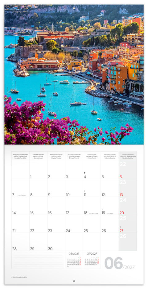 Grid calendar Provence 2027, 30 x 30 cm