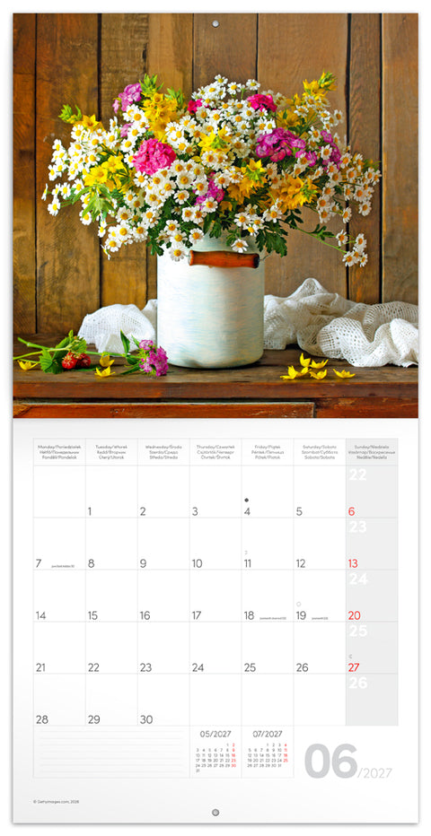 Grid calendar Flowers 2027, 30 x 30 cm