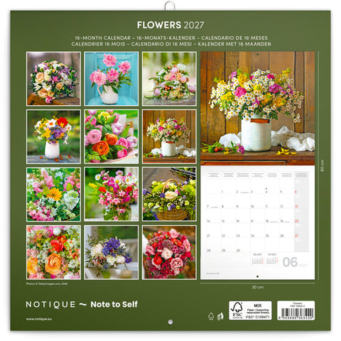 Grid calendar Flowers 2027, 30 x 30 cm