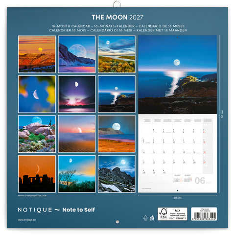 Grid calendar The Moon 2027, 30 x 30 cm