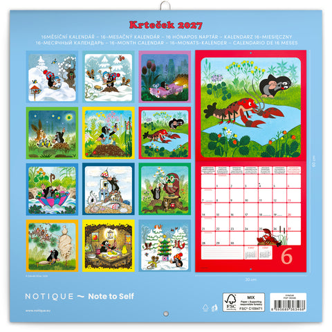 Grid calendar The Little Mole 2027, 30 x 30 cm