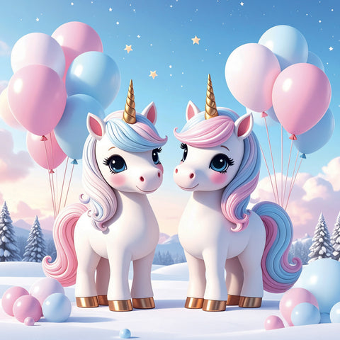 Grid calendar Happy Unicorns 2027, 30 x 30 cm