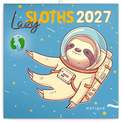 Grid calendar Lazy Sloths 2027, 30 x 30 cm