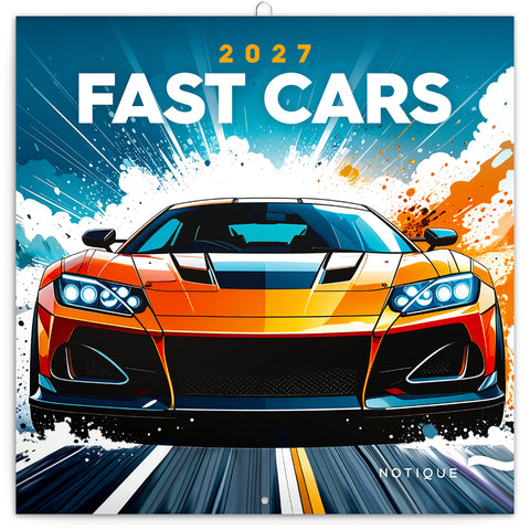 Grid calendar Fast Cars 2027, 30 x 30 cm