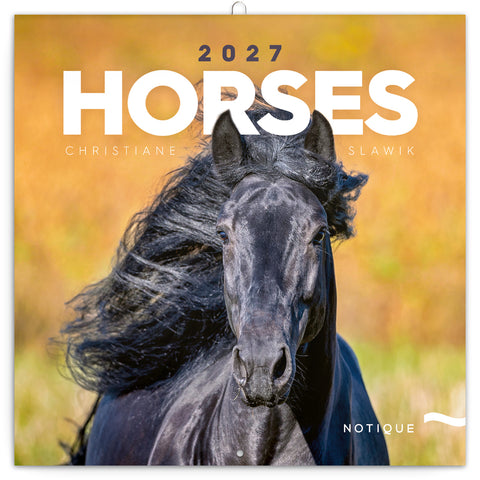 Grid calendar Horses – Christiane Slawik 2027, 30 x 30 cm
