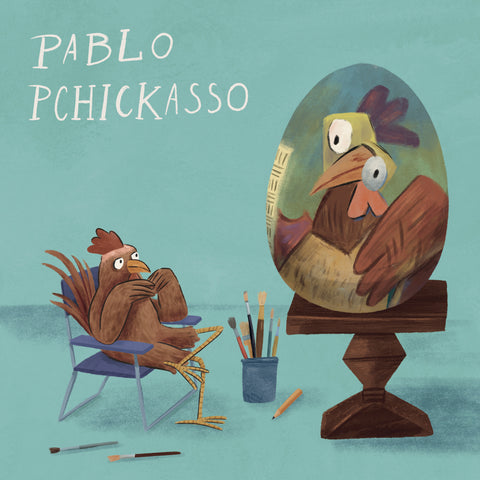 Grid calendar Chicken Artists 2027, 30 x 30 cm
