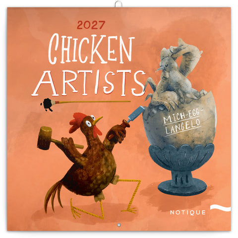 Grid calendar Chicken Artists 2027, 30 x 30 cm
