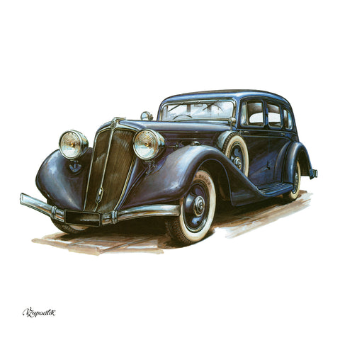 Grid calendar Classic Cars – Václav Zapadlík 2027, PLASTIC FREE, 30 x 30 cm